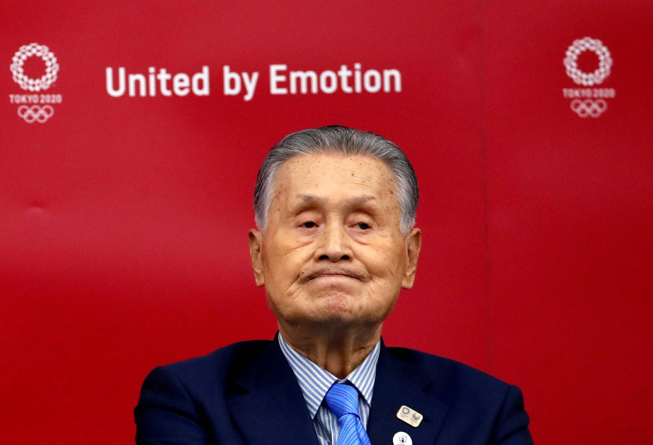Yoshiro Mori, president of the Tokyo 2020 Olympic Games Organising Committee, holds a news conference in Tokyo in July last year after giving a presentation to the International Olympic Committee (IOC) about progress toward the rescheduled Summer Games. | REUTERS