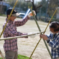 A road bike stand made out of bamboo | CITY OF TSUKUBA