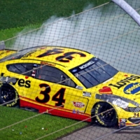 Michael McDowell celebrates after winning the Daytona 500 in Daytona Beach, Florida, on Sunday. | USA TODAY / VIA REUTERS