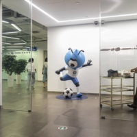 The Ant Group Co. mascot is displayed at the company\'s headquarters in Hangzhou, China. New regulations are expected to further cripple growth at the company.  | BLOOMBERG 