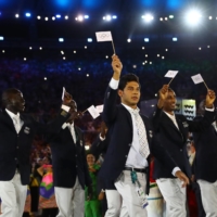 The Refugee Olympic Athletes\' team marches into the stadium during the   opening ceremony for the Rio Olympics on Aug. 5, 2016. | REUTERS