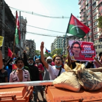 A rally against the military coup in Yangon, Myanmar on Saturday | REUTERS 