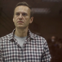 Kremlin critic Alexei Navalny during a court hearing in Moscow on Feb. 20.  | PRESS SERVICE OF BABUSHKINSKY DISTRICT COURT OF MOSCOW / VIA REUTERS 