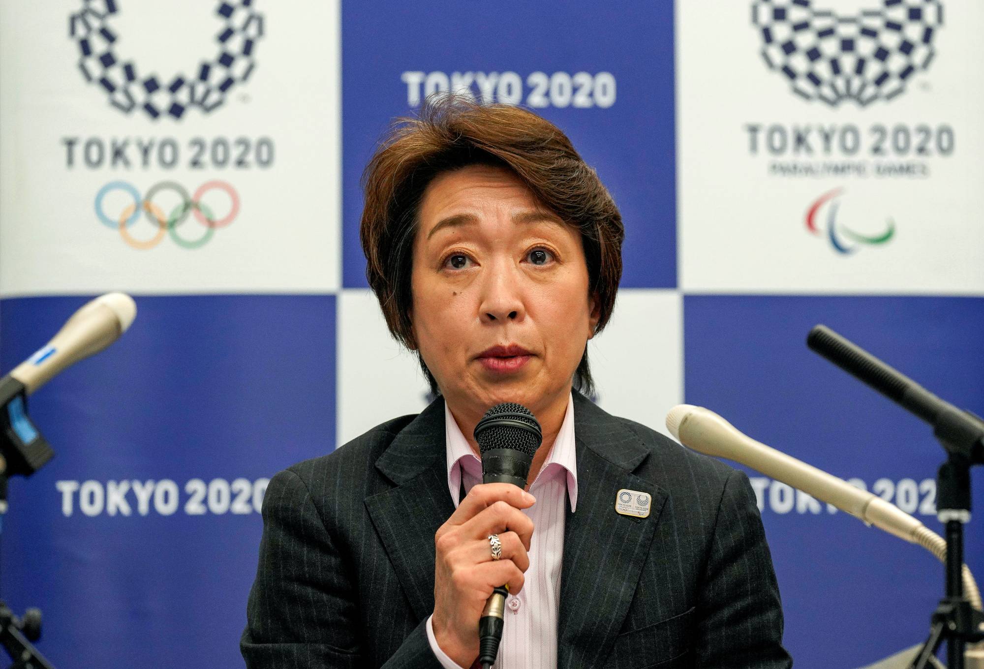 Seiko Hashimoto, President of the Tokyo 2020 Organising Committee, speaks during a media briefing after a council meeting in Tokyo, Japan March 3, 2021. | POOL / VIA REUTERS
