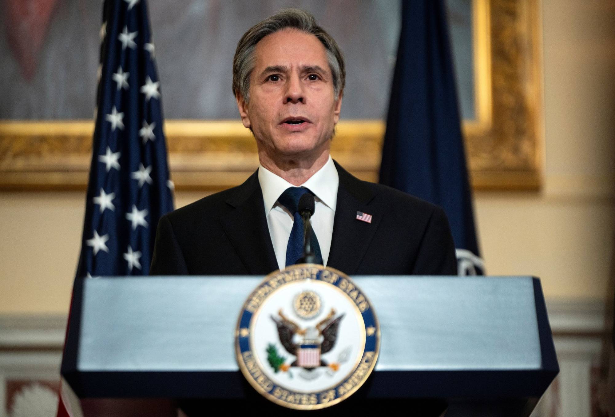 U.S. Secretary of State Antony Blinken delivers remarks about priorities for administration of U.S. President Joe Biden at the State Department in Washington on March 3, 2021. At the heart of Blinken’s maiden policy speech was the promise that both the conduct and the outcomes of the administration’s foreign policy would serve the interests of the American people in direct and concrete ways. | REUTERS