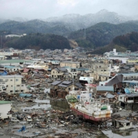 Damage caused by the March 11, 2011, tsunami was extensive it the city of Kesennuma, Miyagi Prefecture.  | AFP-JIJI
