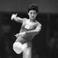 Kiyoko Ono competes on the balance beam during the 1964 Tokyo Olympics. Ono died Saturday at the age of 85. | KYODO