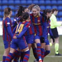 Barcelona holds a 12-point lead in the Spanish women\'s first division following their 20th straight win on Saturday. | AFP-JIJI