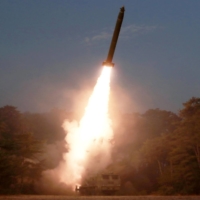 A North Korean missile is launched in this undated picture released March 9, 2020. The revelation Wednesday of North Korea’s test of two short-range missiles over the weekend could be the start of a fresh cycle of provocations, potentially putting Washington in a tough spot as it nears the conclusion of a review of U.S. policy toward Pyongyang. | KCNA / VIA REUTERS