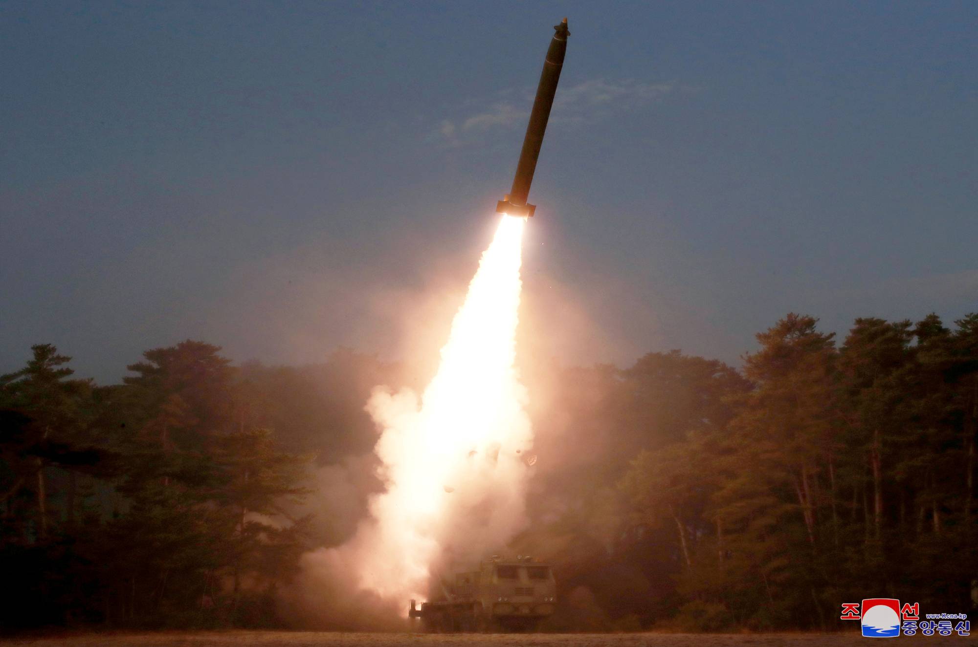 A North Korean missile is launched in this undated picture released March 9, 2020. The revelation Wednesday of North Korea’s test of two short-range missiles over the weekend could be the start of a fresh cycle of provocations, potentially putting Washington in a tough spot as it nears the conclusion of a review of U.S. policy toward Pyongyang. | KCNA / via REUTERS