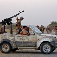 Forces loyal to Yemen\'s Saudi-backed government enter the Abs district of the northwestern Hajjah province on March 11. | AFP-JIJI