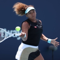 Naomi Osaka, seen during the Miami Open on Friday, has spoken out against the recent increase in hate crimes against Asians in the United States | USA TODAY / VIA REUTERS