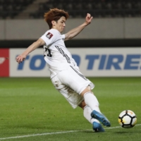 Yuya Osako competes his hat trick with Japan\'s 13th goal against Mongolia on Tuesday in Chiba. | REUTERS