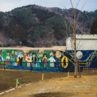 A mural at the Okawa Elementary School, where 74 children died on March 11, 2011. | OSCAR BOYD