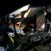 A damaged train carriage at the accident site on Sunday | REUTERS 