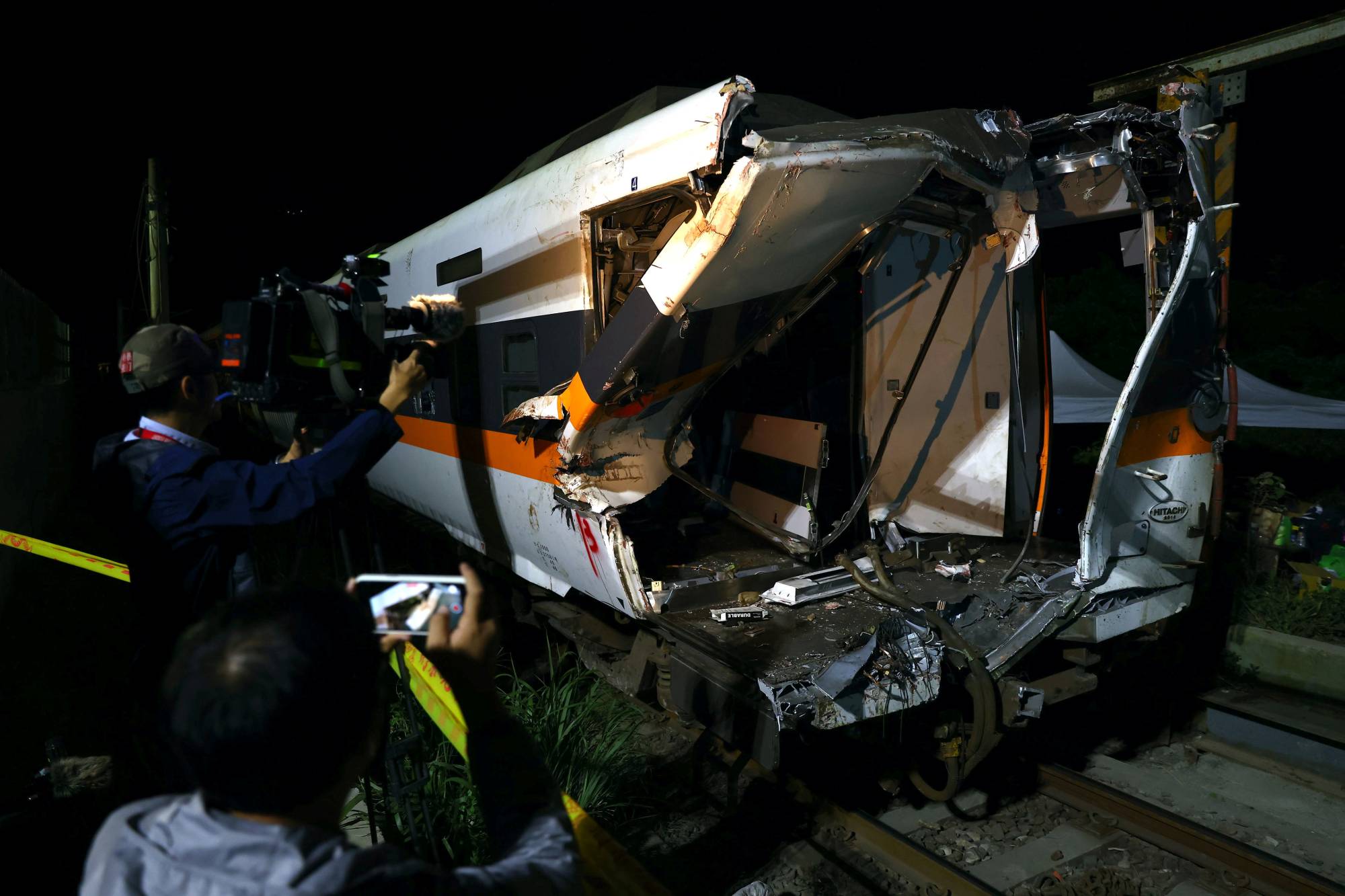 A damaged train carriage at the accident site on Sunday | Reuters 