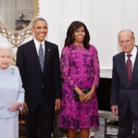Queen Elizabeth II and the Duke of Edinburgh, with then U.S. President  Barack Obama and  his wife, Michelle, at Windsor Castle ahead of a private lunch in 2016. | REUTERS