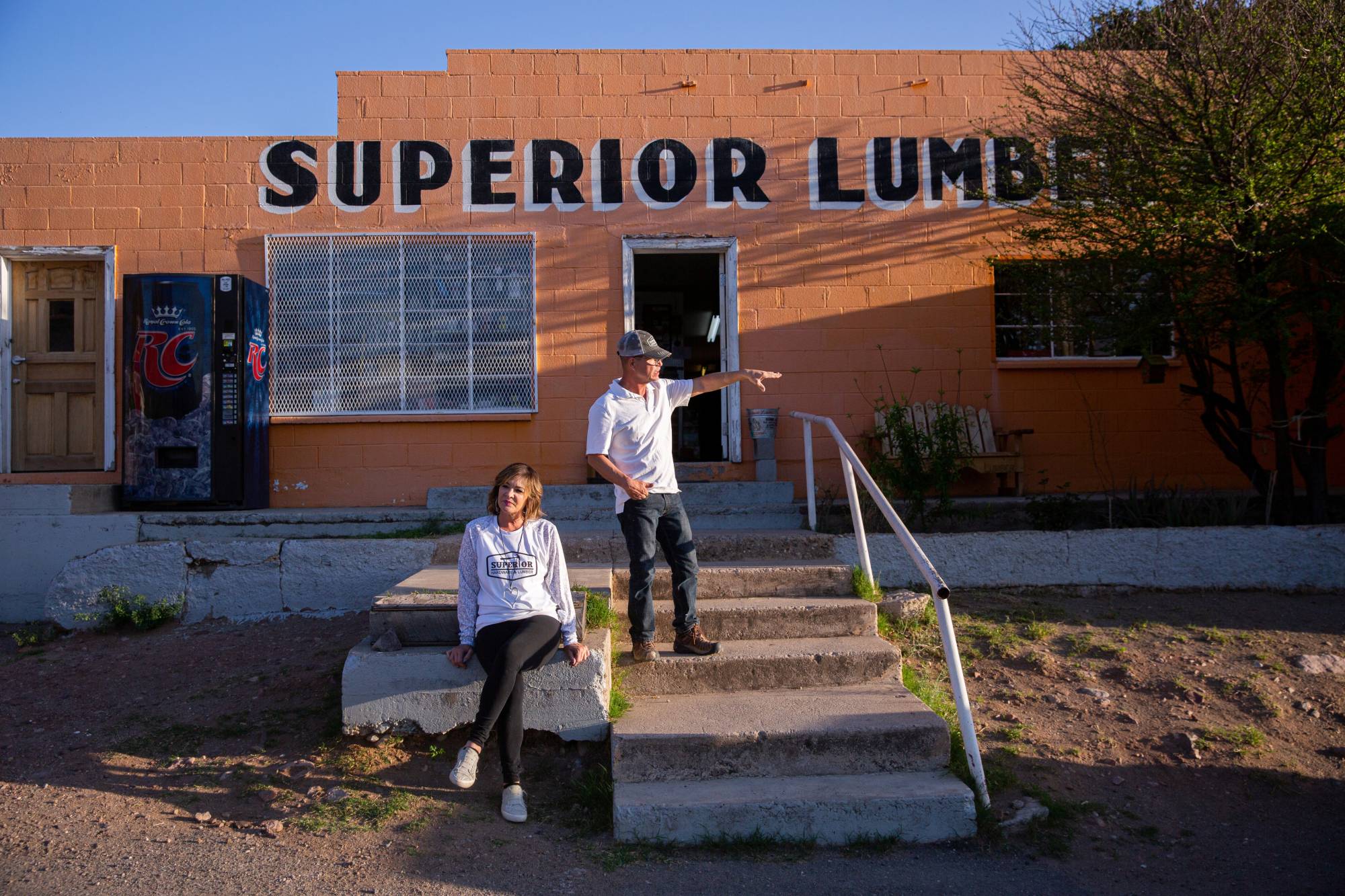 Darrin and Paula Lewis of Superior Lumber & Hardware outside the store in Superior, Arizona | REUTERS 