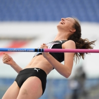 Australia\'s Nicola McDermott reacts during the women\'s high jump at a Diamond League meet in Rome on Sept. 17, 2020 | REUTERS