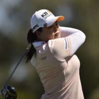 Inbee Park tees off on the third hole during the third round of the ANA Inspiration in Rancho Mirage, California, on April 3. | USA TODAY / VIA REUTERS