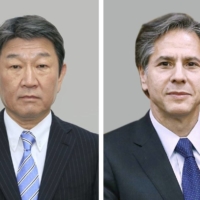 Foreign Minister Toshimitsu Motegi and U.S. Secretary of State Antony Blinken | KYODO