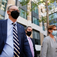 Epic Games\' Chief Executive Tim Sweeney leaves a U.S. federal courthouse after the first day of a weekslong antitrust trial in Oakland, California. | REUTERS