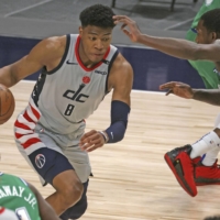 Rui Hachimura is in his second NBA season with the Wizards. | KYODO