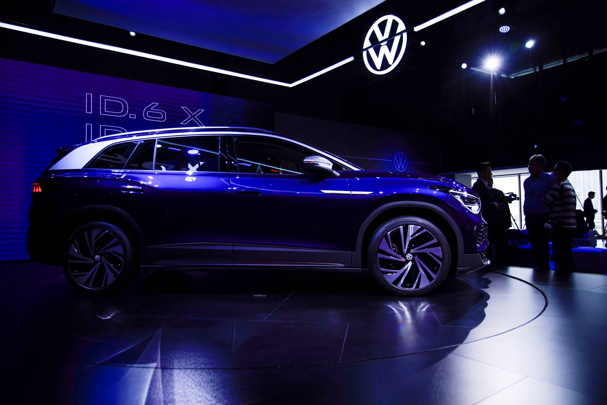A Volkswagen ID.6 X is displayed ahead of the Shanghai Auto Show in April. | Reuters 