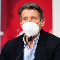 World Athletics President Sebastian Coe speaks to media at National Stadium during an athletics test event on Sunday. | REUTERS