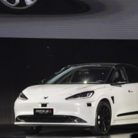 The Arcfox Alpha-S electric sedan, manufactured by BAIC Group\'s BAIC Motor Electric Vehicle Co., is displayed during the Shanghai Auto Show in April.  | BLOOMBERG 