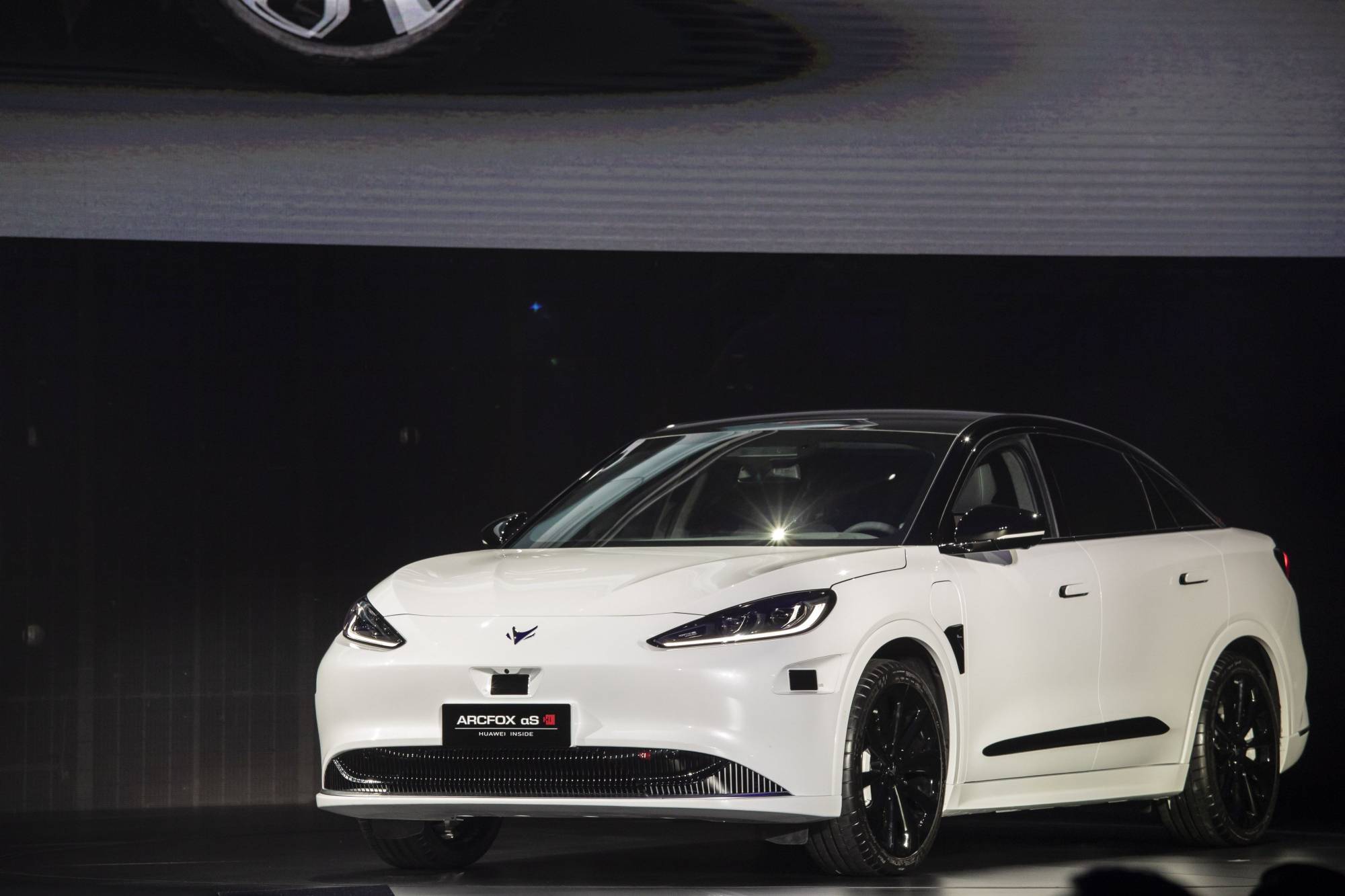 The Arcfox Alpha-S electric sedan, manufactured by BAIC Group's BAIC Motor Electric Vehicle Co., is displayed during the Shanghai Auto Show in April. | Bloomberg 