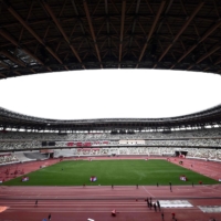 The National Stadium in Tokyo during a test event on Tuesday.  | AFP-JIJI