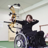 Para archer Aiko Okazaki trains in March ahead of this summer\'s Tokyo Paralympics. | AIKO OKAZAKI / VIA REUTERS