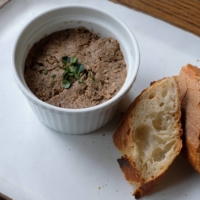 Earthy, flavorful vegetarian shiitake pate goes great with crunchy baguette slices as an appetizer. | FLORENTYNA LEOW
