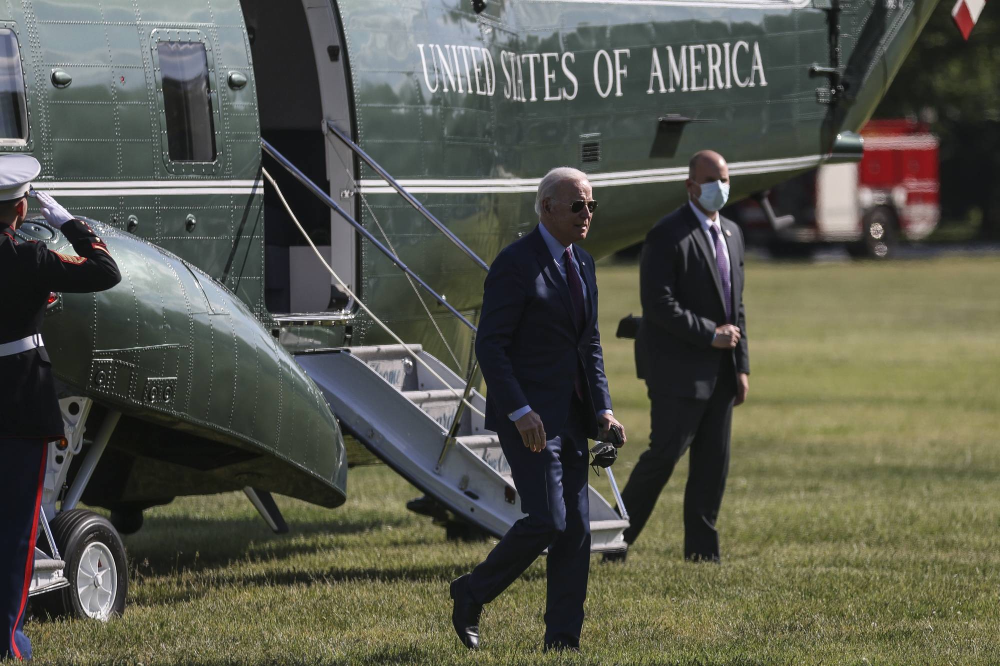 U.S. President Joe Biden arrives at the White House on Tuesday. | Bloomberg 