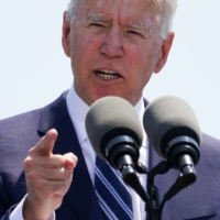 U.S. President Joe Biden speaks during the U.S. Coast Guard Academy commencement ceremony in New London, Connecticut, on Wednesday.  | REUTERS 