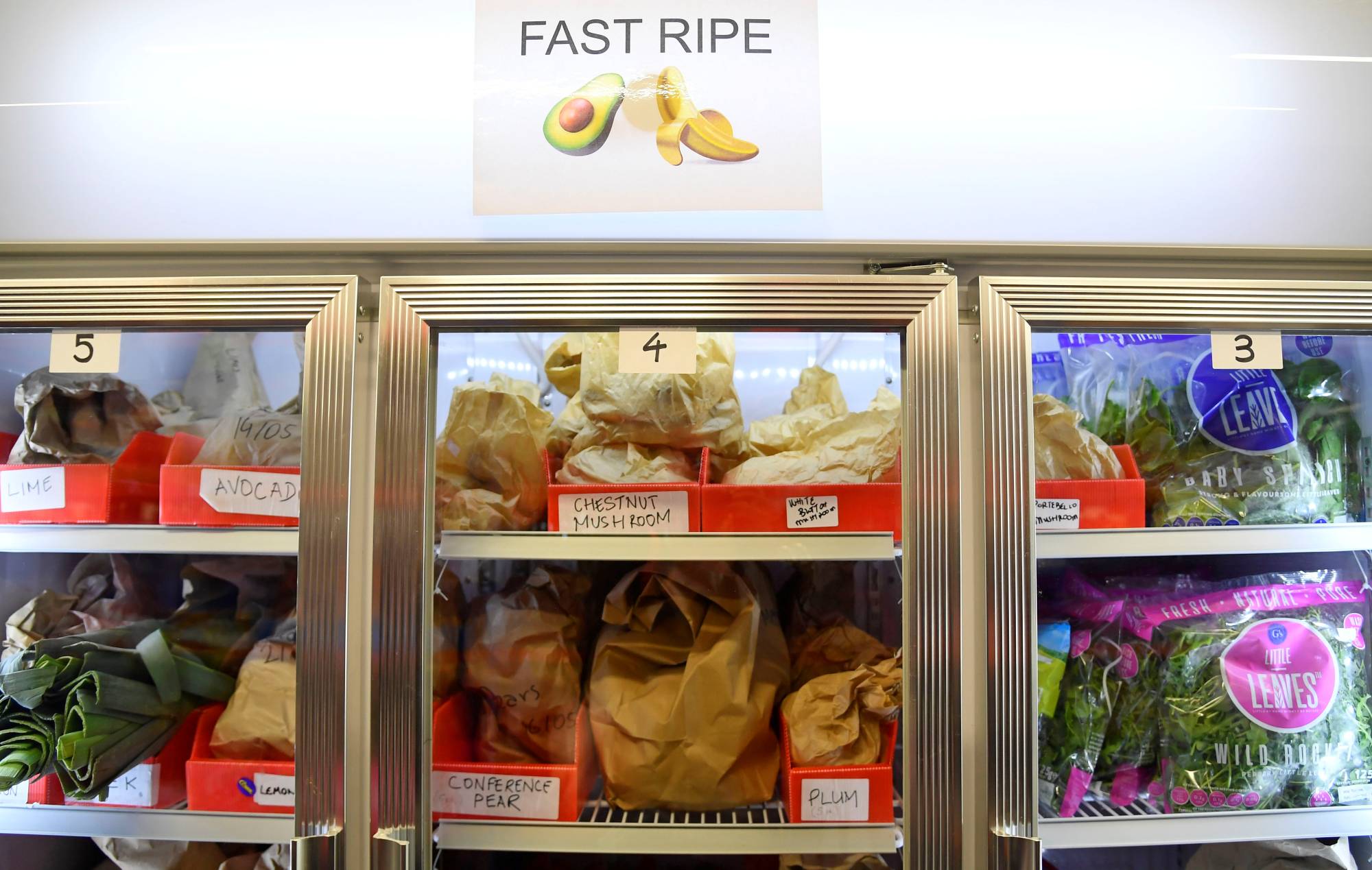 Stocks of fresh fruit and vegetables at the Lambeth depot of online supermarket Weezy | Reuters 