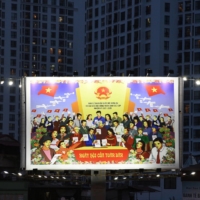 A billboard promotes Vietnam\'s National Assembly vote ahead of upcoming elections in Hanoi on Wednesday. | REUTERS