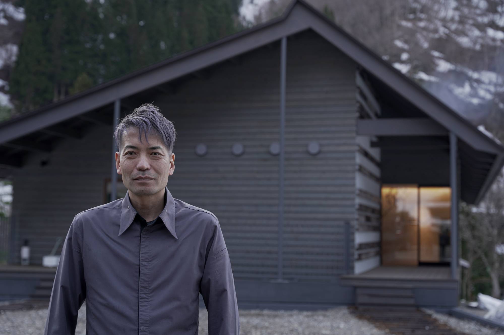 Chef Eiji Taniguchi outside his elegant restaurant, Cuisine Regionale L’evo, in the mountains of Toyama Prefecture. | NAOH INC.