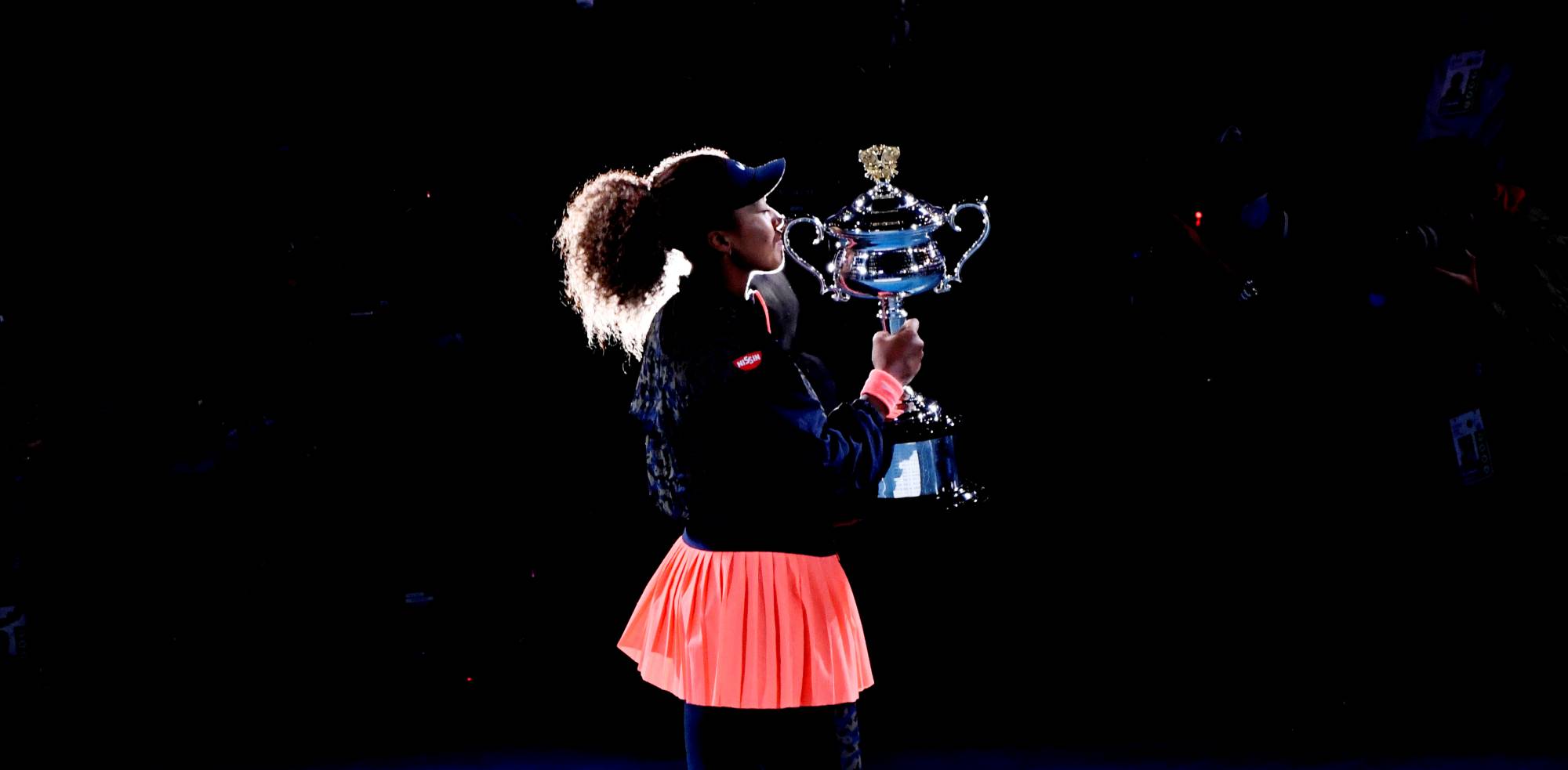 Japan's Naomi Osaka celebrates after winning her final match against Jennifer Brady of the U.S. in the women's singles final of the Australian Open in February in Melbourne.  | REUTERS