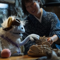 Momoko Nakamura (photo right) helps puppet pals Waffles and Mochi learn about mushrooms. | JAMES LISLE / NETFLIX ORIGINAL SERIES “WAFFLES + MOCHI” - NOW ON NETFLIX