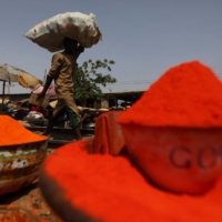 Colored powder at a market in Kaduna | REUTERS 