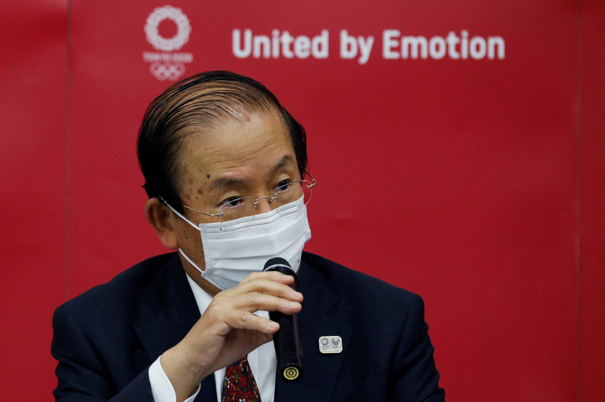 Tokyo 2020 Organising Committee CEO Toshiro Muto speaks at a news conference after an IOC board meeting, in Tokyo on Thursday. | POOL / VIA REUTERS