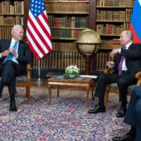 U.S. President Joe Biden meets with Russian President Vladimir Putin in Geneva on Wednesday.  | DOUG MILLS / THE NEW YORK TIMES