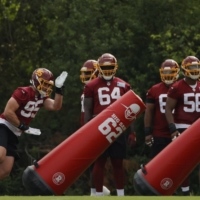 Members of the Washington Football Team take part in defensive drills during a minicamp in Ashburn, Virginia, on June 10. | USA TODAY / VIA REUTERS