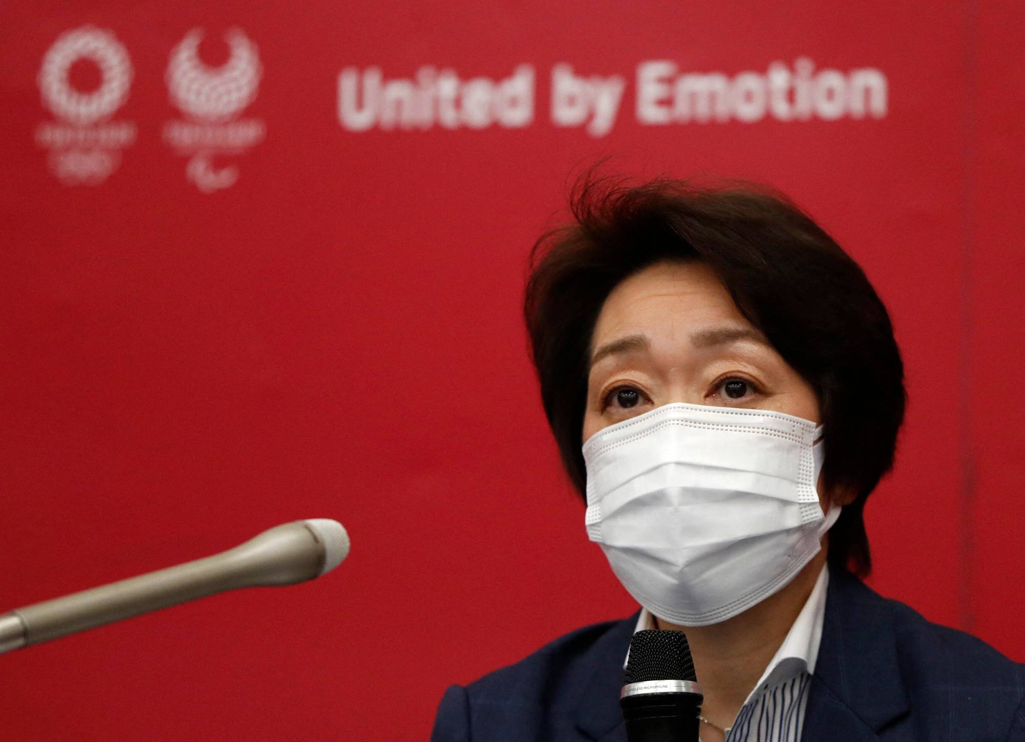 Tokyo Organising Committee President Seiko Hashimoto speaks at a news conference in Tokyo on Wednesday. | POOL / VIA AFP-JIJI