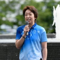 Tokyo Organising Committee President Seiko Hashimoto speaks during a media tour at the Olympic Village in Tokyo on Sunday. | POOL / VIA REUTERS