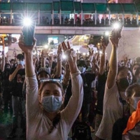 Thai pro-democracy protesters gather in Bangkok on March 24.  | GETTY IMAGES / VIA BLOOMBERG 