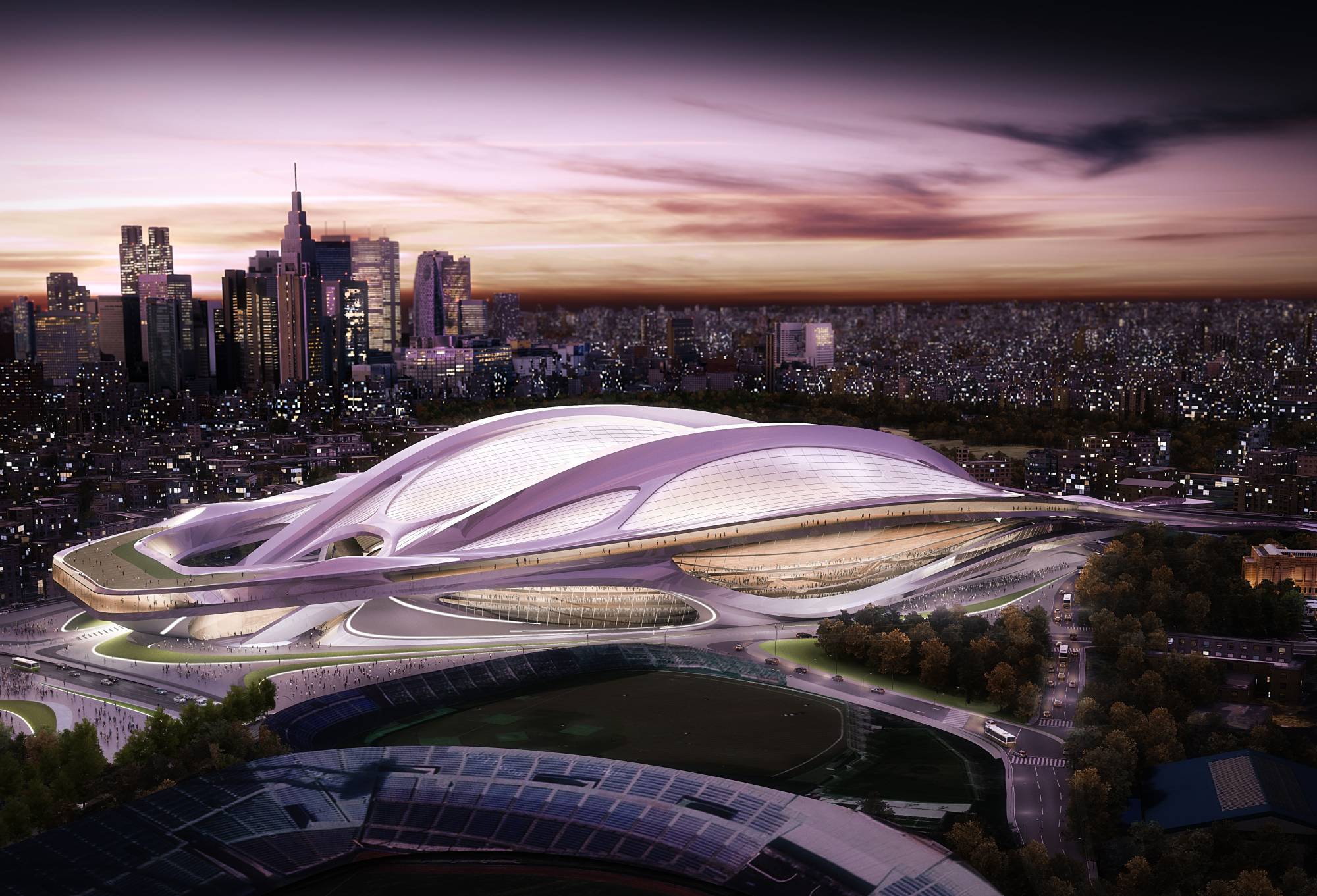 The original design of the Olympic stadium in Tokyo proposed by architect Zaha Hadid was scrapped due to its cost and scale. | TOKYO 2020 