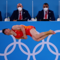 Sun Wei of China in action during the floor exercise.  | REUTERS